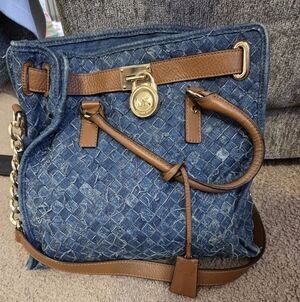 Michael Kors Blue and Brown Women's Bag